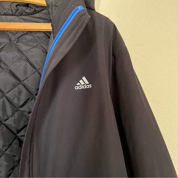 Women's Adidas Zip Up Jacket Black Climawarm With Detachable Sweatshirt Size L - Picture 4 of 15